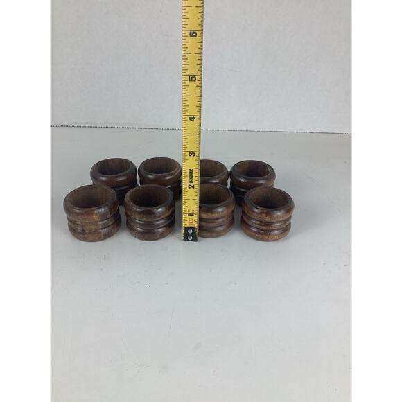 Vintage Wood Napkin Rings Lot of 8 Table Decor Retro - Picture 4 of 4